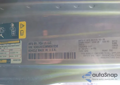 2021 Jeep Wrangler Unlimited High Altitude 4X4 из США, поврежденный, VIN 1C4HJXEG3MW567238